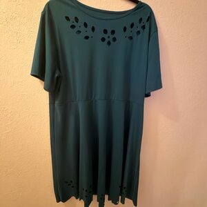 Teal Women's Top with Cutout Design